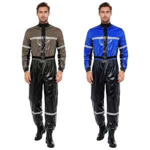 Herren Overalls Clubwear Overall Wasserdicht Jumpsuit Body Ein Stück Unisex Öl - Picture 1 of 38