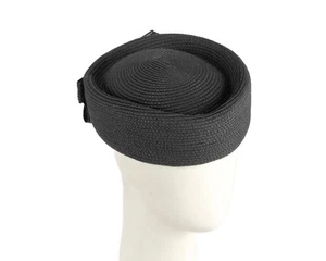 Black soft braid pillbox hat by Max Alexander 100% Australian Owned Seller - Picture 1 of 8