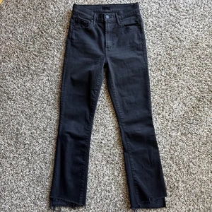 Pantalones de mezclilla Mother Women The Insider Crop Step Fray Not Guilty Wash negros talla 25 - Imagen 1 de 6