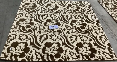 BROWN IVORY 6'-0" x 6'-0" Pulled Thread Rug Reduced Price 1172682052 SOH844A-6SQ - Image 1 of 4