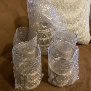 Set Of 4Classic Jute Wicker Wrapped Removable Drinking Glass 16Oz & Pitcher - Picture 1 of 6