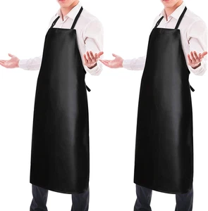 2 Pack Waterproof Rubber Vinyl Apron 40 Inch Chef Aprons for Men Heavy Duty Chem - Picture 1 of 12
