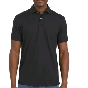 Neu Chaps Herren XXL Kurzarm Performance Strick Poloshirt Schwarz Freizeit Golf  - Bild 1 von 19