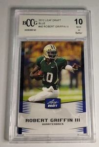 2012 Leaf Draft Blue Robert Griffin III #40 Football Card BCCG 10 Mint Baylor RC - Picture 1 of 5