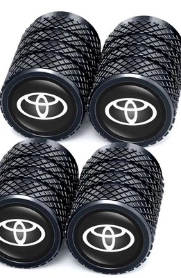4x Toyota Tire Valve Stem Caps compatible For Car Truck Universal Fitting Black - Image 1 of 4