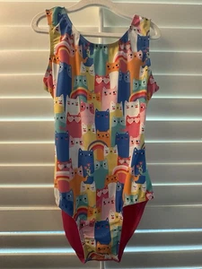 DESTIRA Trikot GYMNASTIK TANZ BALLETT Gr. AXS Erwachsene extra klein KATZEN REGENBOGEN - Bild 1 von 3