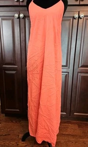 Old Navy Damen Maxi-Schlupfkleid koralle/orange V-Ausschnitt Crossback Größe S  - Bild 1 von 9