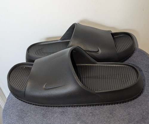 Nike Calm Slides Uomo Taglia 15 Nero Slip On Logo Comfort Swoosh