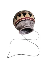 Handmade Native Woven Basket Gourd Vessel – Tribal Geometric Design - Picture 1 of 12