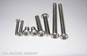 Tornillos de lente ISO 7380 acero inoxidable A2 ISK M4 tornillos de cabeza de lente rosca completa - Imagen 1 de 1