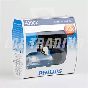 PHILIPS 4300K CRYSTAL VISION 9006/HB4 HALOGEN BULB 12V 55W (2PC) + 194 T10 Bulbs - Picture 1 of 12