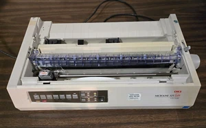 Oki Microline 321 Turbo 9 Pin Dot Matrix Printer Model GE7100A ~ Missing Parts - Picture 1 of 9