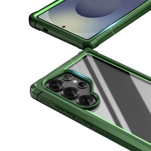 Für Samsung Galaxy S25 Ultra Hülle Integriertes Display 2 Frontrahmen Cover Grün - Bild 1 von 7