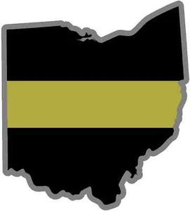 4" Ohio OH State Delgado Línea DORADA Despachador Despacho 911 9-1-1 Calcomanía Adhesiva - Imagen 1 de 1