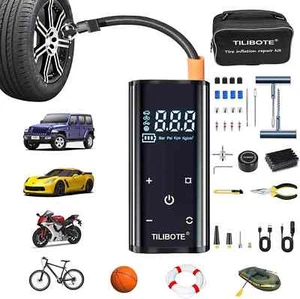 64-teiliges Reifenreparaturset mit 120 PSI Luftkompressor | 4 Modi, Auto Stop, 24000 mWh - Bild 1 von 7