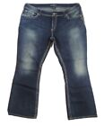 Silberne Suki Surplus Jeans S224 L32 dunkel gewaschen dick genäht blaue Damenjeans