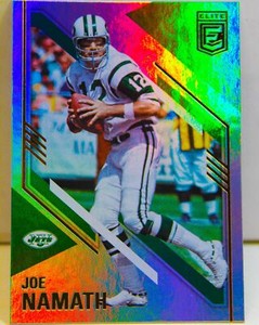Joe Namath 2021 Donruss Elite Football Silver Refractor Card #18 New York Jets