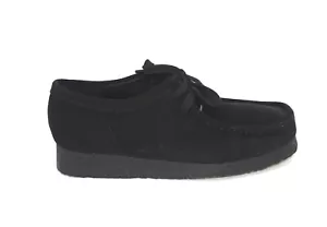 Men's Shoes Clarks Originals WALLABEE LACE UP Suede Moccasins 261-55519 BLACK - Picture 1 of 8