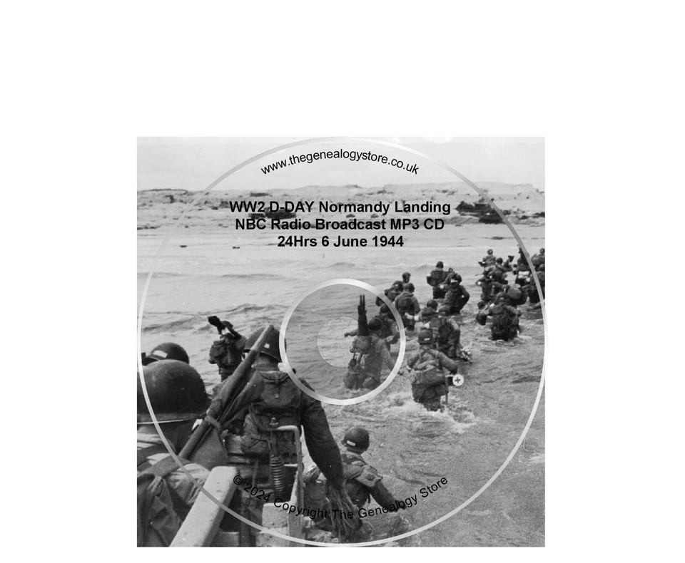 NBC Complete D-Day Radio Broadcast 6 & 7 June 1944 Music and News Audio MP3 CD - Bild 1 von 1