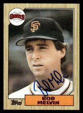 1987 Topps Bob Melvin San Francisco Giants #549 SIGNED AUTOGRAPH XA2593
