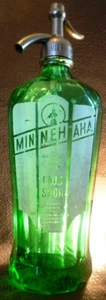 Seltene MINNEHAHA CLUB SODA grün SELTZER BOTTLE SIPHON SIPHON FLASCHE SODAFLASCHE - Bild 1 von 8