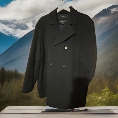 Casaco de lã Claiborne preto bonito masculino peito duplo (19) - Imagem 1 de 4