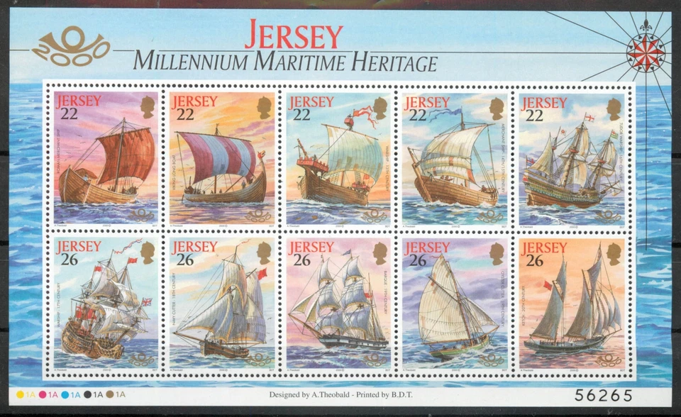 Jersey 2000 #1 Millennium Maritime Heritage ships sheet SG MS 946 MNH mint D197 - Image 1 of 1