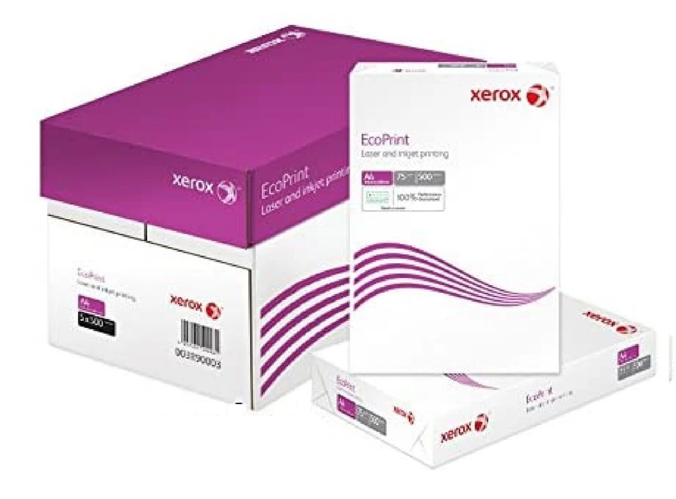 XEROX ECO PAPER A4 WHITE PRINTER COPIER 1 2 3 4 5 REAMS OFF 500 SHEETS PHOTOCOPY