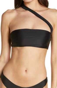 JADE Swim Halo One Shoulder Bikini Top Black Size S 0264 - Picture 1 of 2