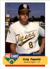 1994 Tacoma Tigers Fleer/ProCards 3184 Craig Paquette Long Beach California Card