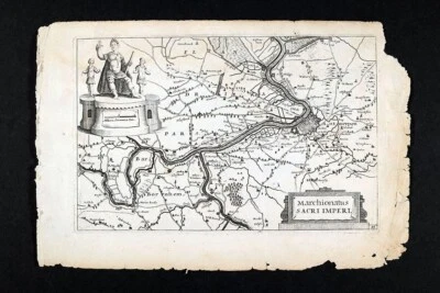 1696 Colom Map Marchionatus Sacri Imperii Antwerpen Belgium Flanders Antwerp - Image 1 of 3
