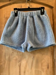 Acogedores pantalones cortos de punto azul cintura alta difusa talla M - Imagen 1 de 3