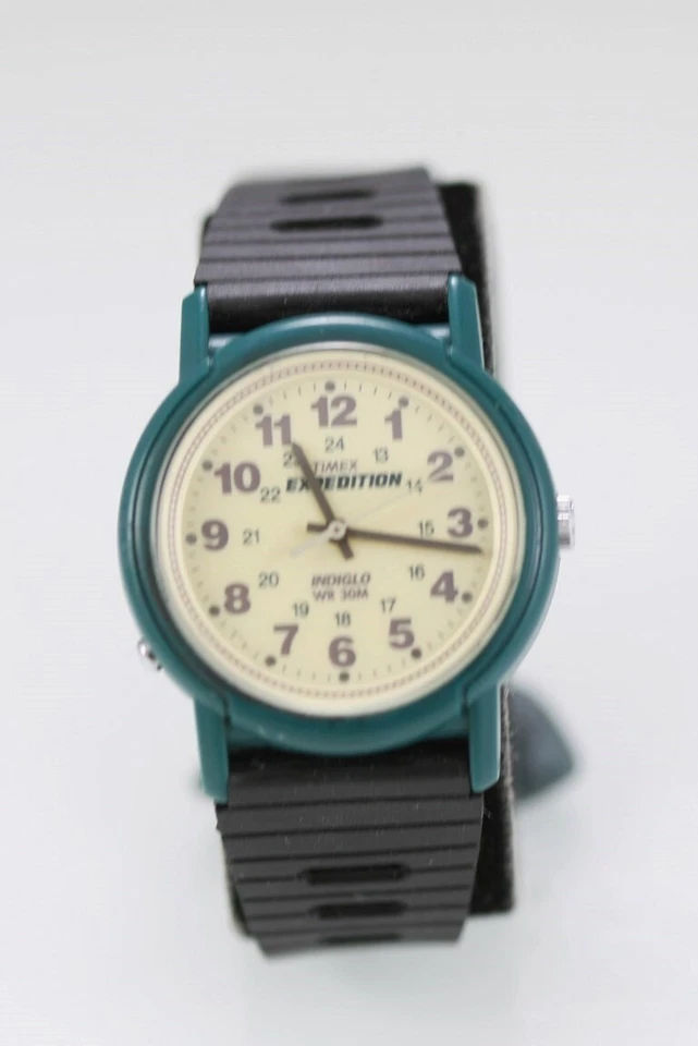Timex Expedition Herren Armbanduhr Grün Kunststoff Schwarz 30m 24hr Licht Beige - Bild 1 von 4