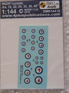 Mark 1 1/144 Scale RNZAF Roundels Decals Current - Bild 1 von 1