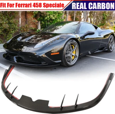 REAL CARBON Front Bumper Lip Spoiler For Ferrari 458 Speciale Coupe 2014-2015 - Imagen 1 de 4