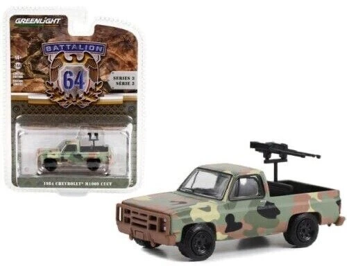 1984 Chevrolet M1009 Cucv In Camouflage Con Mitragliatrici - 1/64 - Greenlight - Immagine 1 di 1