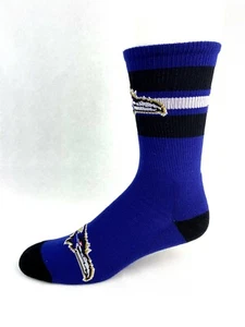 Baltimore Ravens Football Purple with Black Band Deuce Crew Socks - Picture 1 of 2