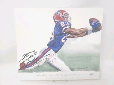 Buffalo Bills Andre Reed Signed 1991 Pro Set Litho Print COA BUF - Image 1 of 4