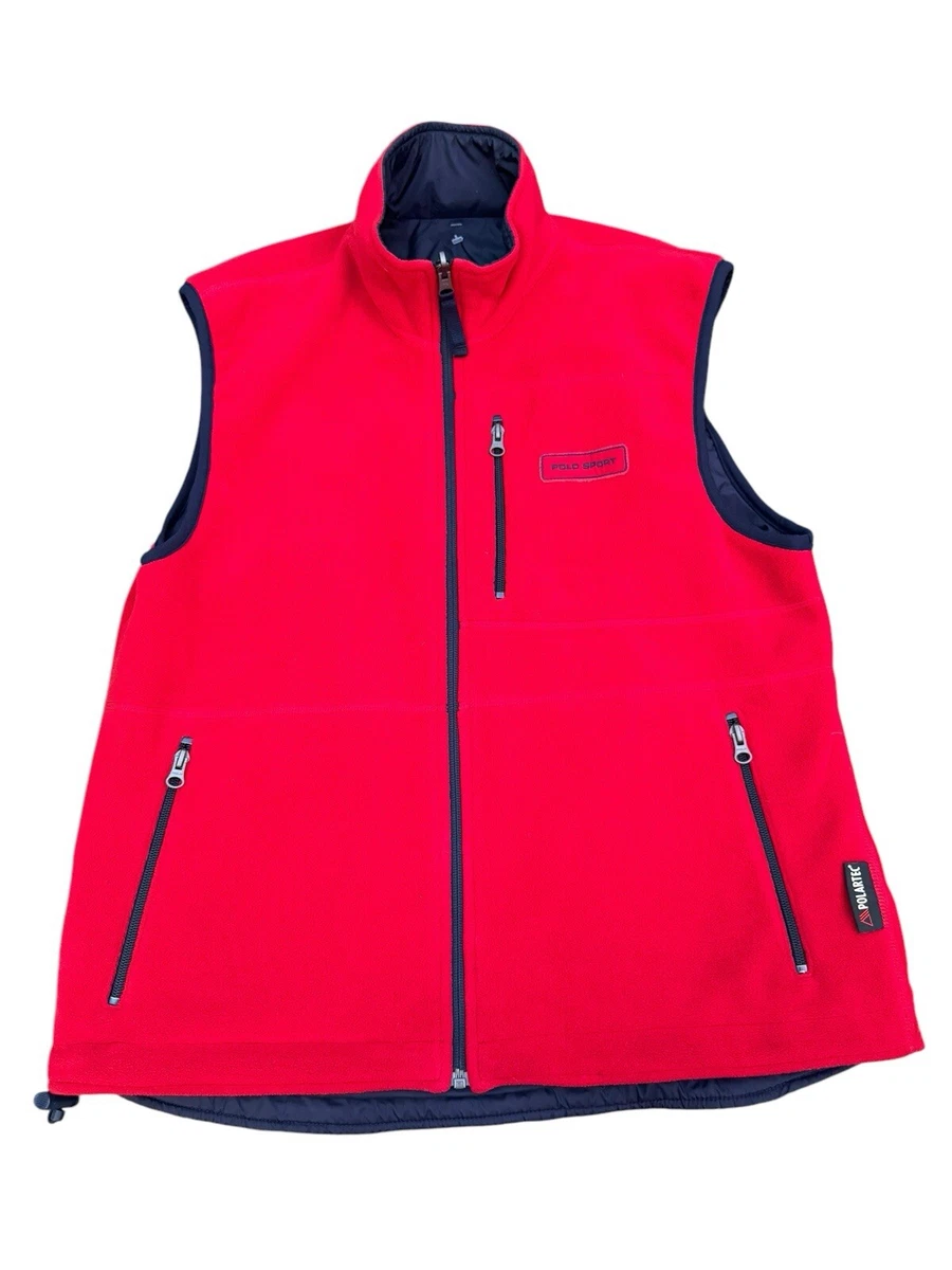 トップス 90s polo sports reversible fleece vest Vintage 90s Polo Sport Ralph Lauren Reversible Fleece Vest Size
