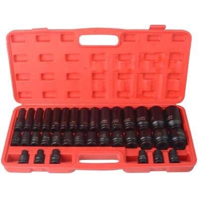 35pcs 1/2" Sq Metric Drive Deep Impact Socket Tool Set Garage 8-32mm UK stock - Image 1 of 4