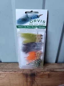 Orvis Meko's Bonefish Selection Fly Rod Fishing Lure 12 Pack Purple Orange Green - Picture 1 of 8