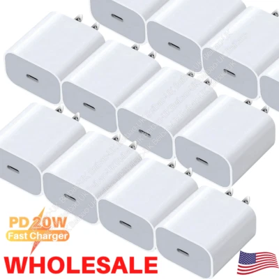Wholesale Bulk 20W USB C Type C Power Adapter Fast Charger Block For iPhone iPad - Image 1 of 4