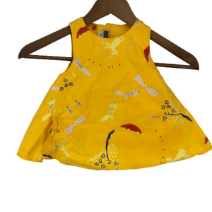 Robe Marese enfants filles imprimé animal zoo trapèze boutique jaune 6 mois 67