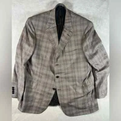 Abrigo Blazer Reciente Brioni EU56 US 46R 100% Cachemira Pura Glen Cuadros Doble Ventilación Foto 1 de 4