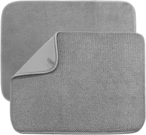 2 Pack Microfiber Dish Drying Mat,Absorbent Dish Drainer Kitchen Counter,Super A - Picture 1 of 12