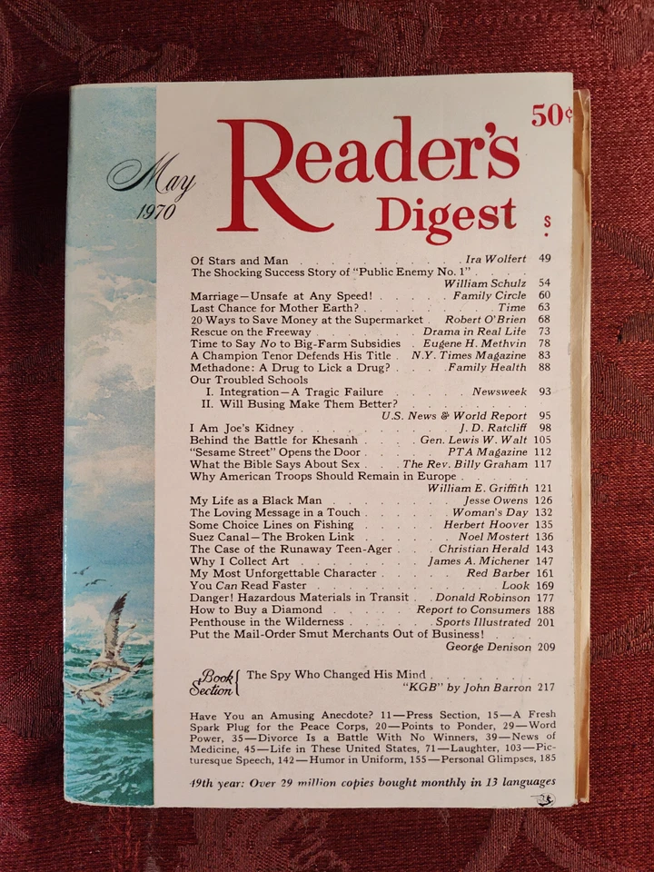 Readers Digest May 1970 Jesse Owens Franco Corelli Jean Kerr Red Barber - Image 1 of 1