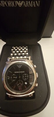 Emporio Armani AR-0314 Men's Chronograph Silver Stainless Steel Watch New Bat - Image 1 of 4