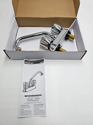 Belanger 3040W Dual Handle Laundry Tub Faucet with Swivel Spout Hose End Chrome - Image 1 of 4