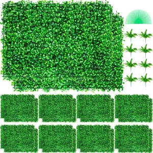 VEVOR Hierba Artificial, Panel de Boj de Hiedra Artificial 61 x 40,6 cm Verde - Imagen 1 de 12