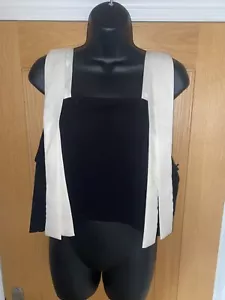 TOP HOMBRO FRÍO ZARA NEGRO Y CREM TALLA PEQUEÑA - REINO UNIDO 10 - NUEVO CON ETIQUETAS - Imagen 1 de 5
